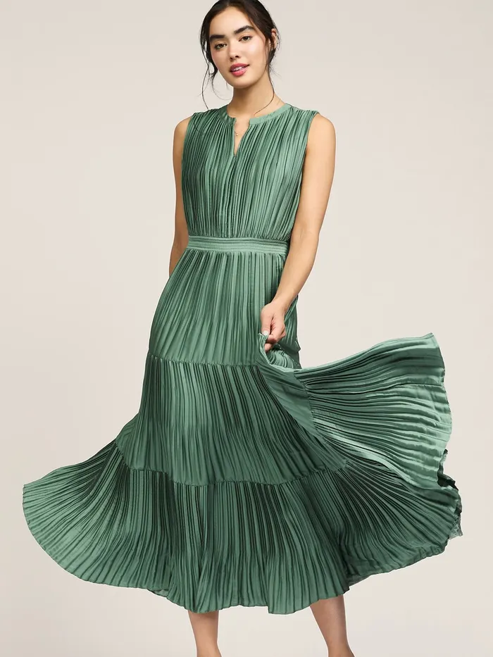 Current Air Earrings Patricia Pleated Dress