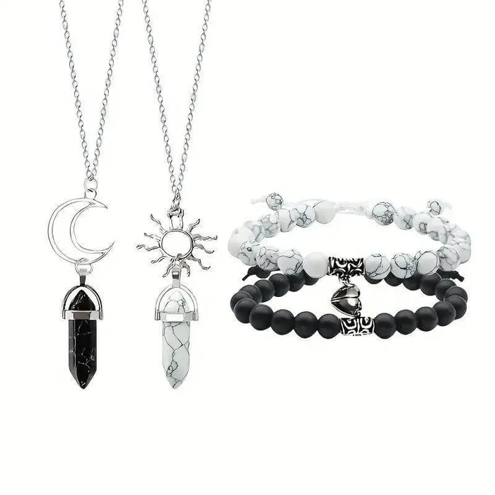 Magnetic Crystal Necklaces and Bracelets Sets worldnetgifts Necklaces