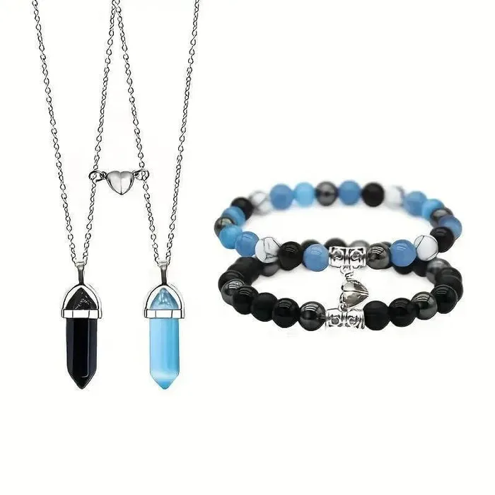 Magnetic Crystal Necklaces and Bracelets Sets worldnetgifts Necklaces