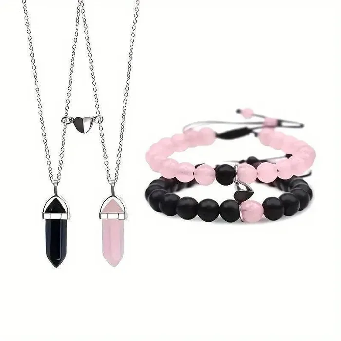 Magnetic Crystal Necklaces and Bracelets Sets worldnetgifts Necklaces
