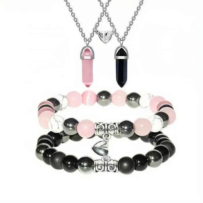 Magnetic Crystal Necklaces and Bracelets Sets worldnetgifts Necklaces