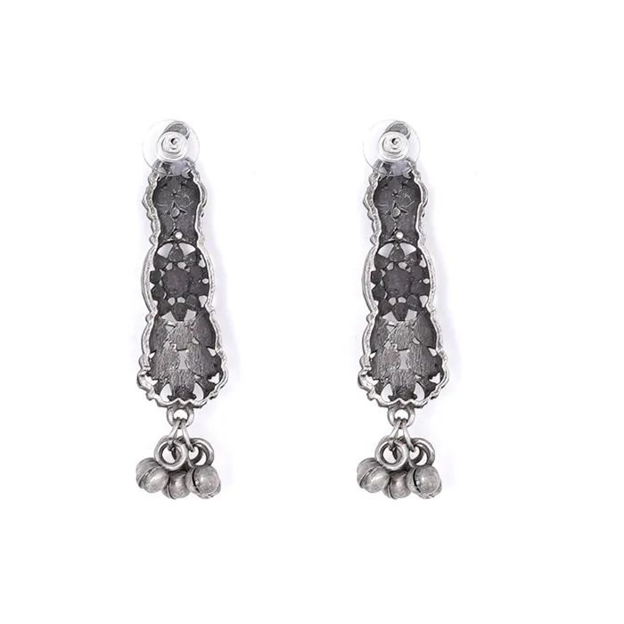 Teejh Teejh Manasika Silver Oxidised Jewelry Gift Set Rings