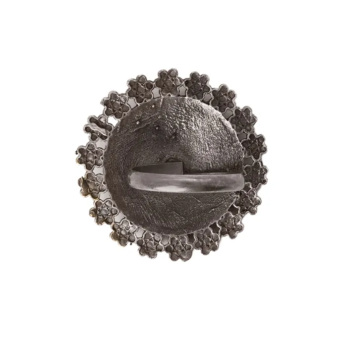 Teejh Teejh Manasika Silver Oxidised Jewelry Gift Set Rings