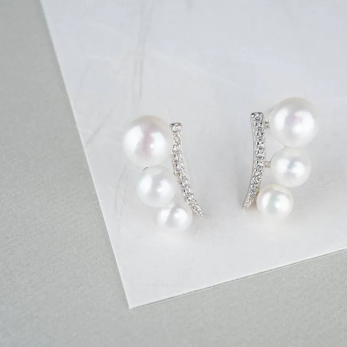 Elegant Freshwater Pearl Earrings WE00116 Pearly Lustre Earrings