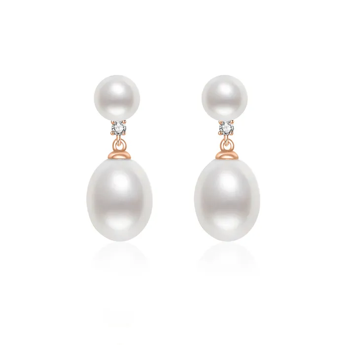Elegant Freshwater Pearl Earrings WE00597 Pearly Lustre Earrings