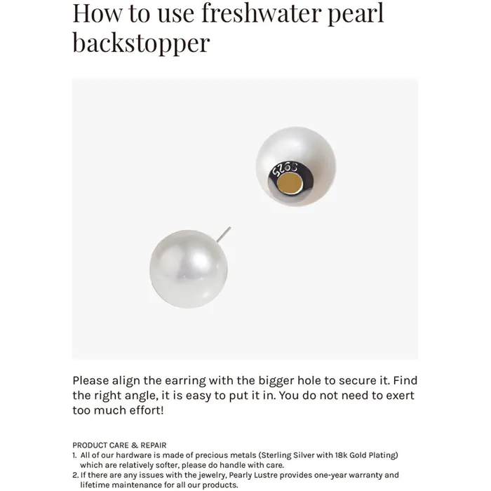 Elegant Freshwater Pearl Earrings WE00597 Pearly Lustre Earrings