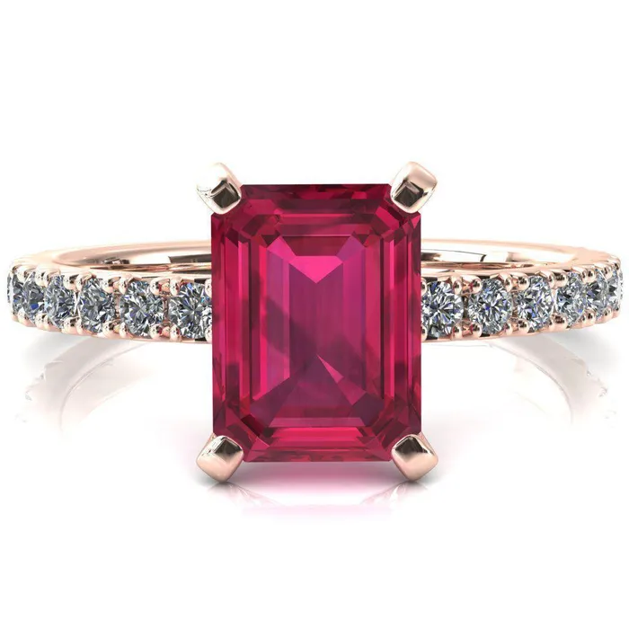 Fire Brilliance Rings Nefili Emerald Ruby 4 Prong 58 Eternity Diamond French Pave Engagement Ring
