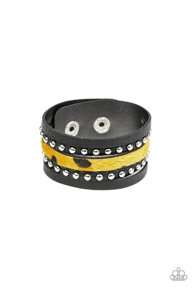 Bracelets Paparazzi Jewelry Paparazzi Bracelet Born To Be WILDCAT Yellow