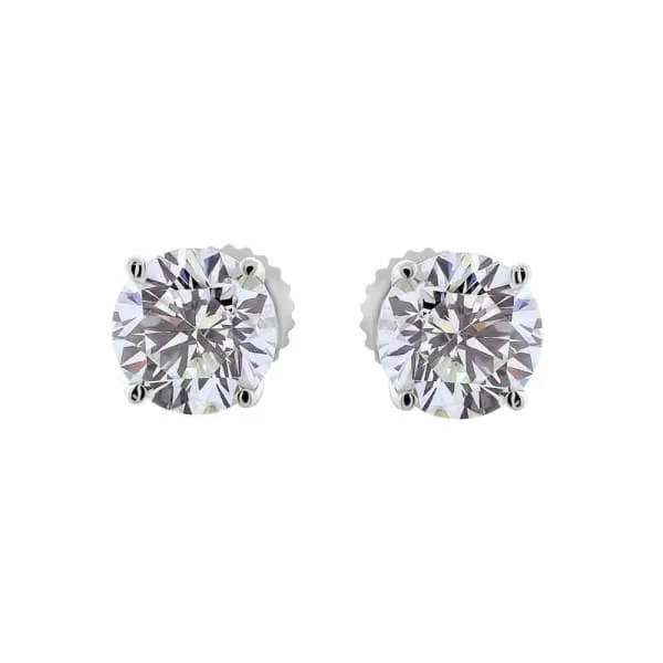 Earrings Diamond Source NYC 14kt White Gold Diamond Stud Earrings 202ct Total Weight Round Brilliant Diamonds ST17000