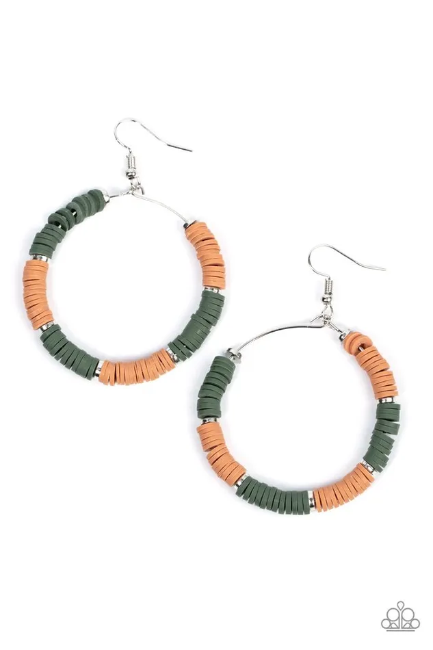 Earrings Paparazzi Jewelry Paparazzi Earring Skillfully Stacked Green Earrings Paparazzi Jewelry Paparazzi Earring Skillfully Stacked Green