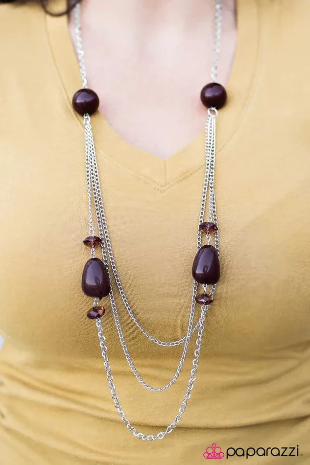 Necklaces Paparazzi Jewelry Paparazzi Necklace Carefree Casual Brown