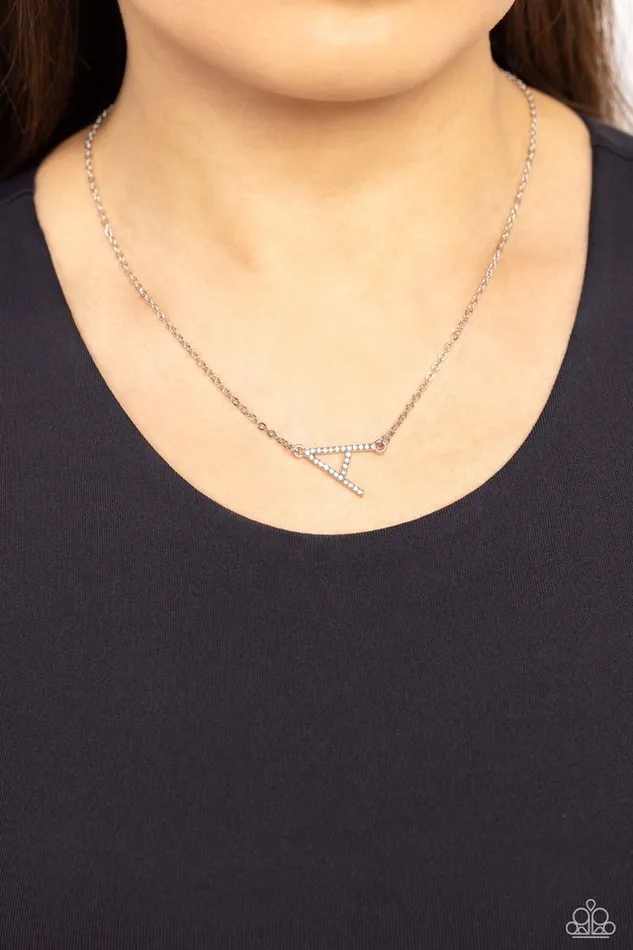 Necklaces Paparazzi Necklace INITIALLY Yours A White Paparazzi Jewelry