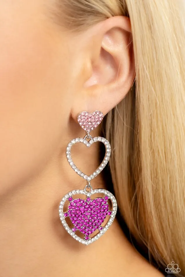 Paparazzi Jewelry Earrings Paparazzi Earring Couples Celebration Pink