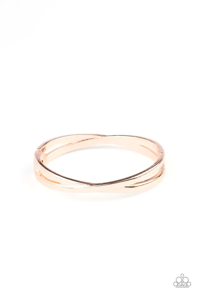 Paparazzi Jewelry Paparazzi Bracelet Crossing Over Rose Gold Bracelets