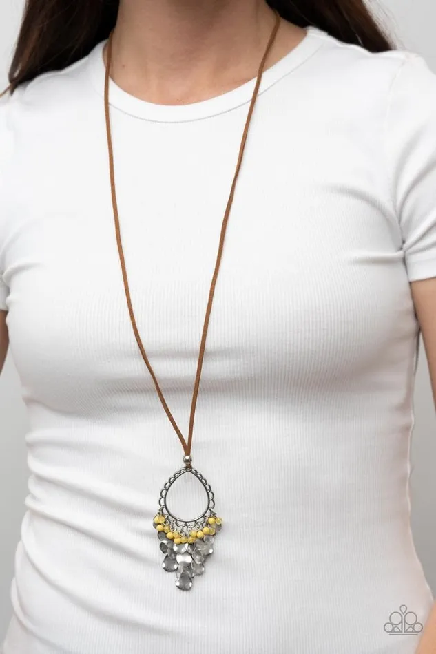 Paparazzi Necklace Paradise Pageantry Yellow Paparazzi Jewelry Necklaces
