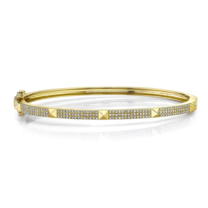 PreStyled Sets 14K Yellow Gold Diamond Pave Bangle Meierotto Jewelers