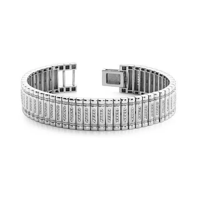 14K White Gold Round Natural Earth Mined Diamond 760 Carats Mens Bracelet Jewelry GB Bracelets 14K White Gold Round Natural Earth Mined Diamond 760 Carats Mens Bracelet Jewelry GB Bracelets