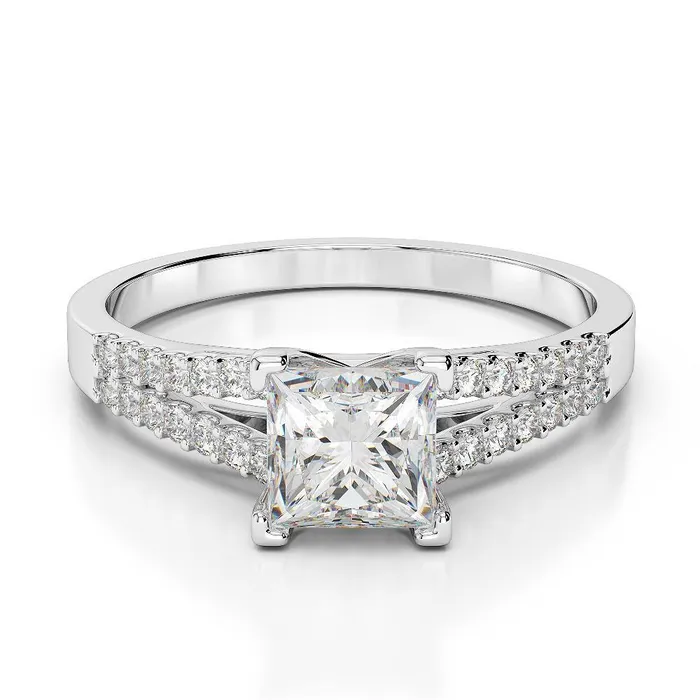 245 Ct Princess Round Cut Natural Earth Mined Diamonds Wedding Ring Split Shank GB Rings 245 Ct Princess Round Cut Natural Earth Mined Diamonds Wedding Ring Split Shank GB Rings