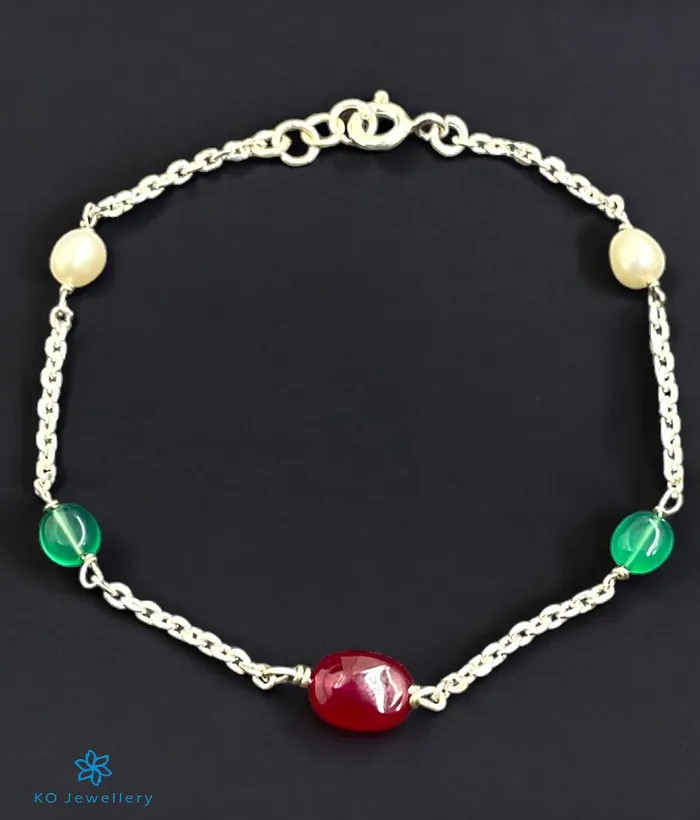 Bracelets Bharati The Sakshi Silver Gemstone Bracelet