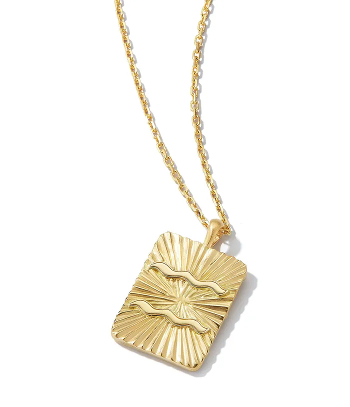 David Webb Workshop Necklaces Aquarius Zodiac Pendant Necklace