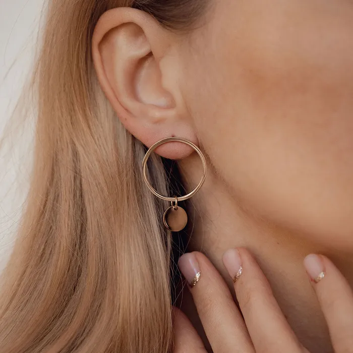 Earrings Hey Happiness Hoop Circle Earrings in Rose Gold Earrings Hey Happiness Hoop Circle Earrings in Rose Gold