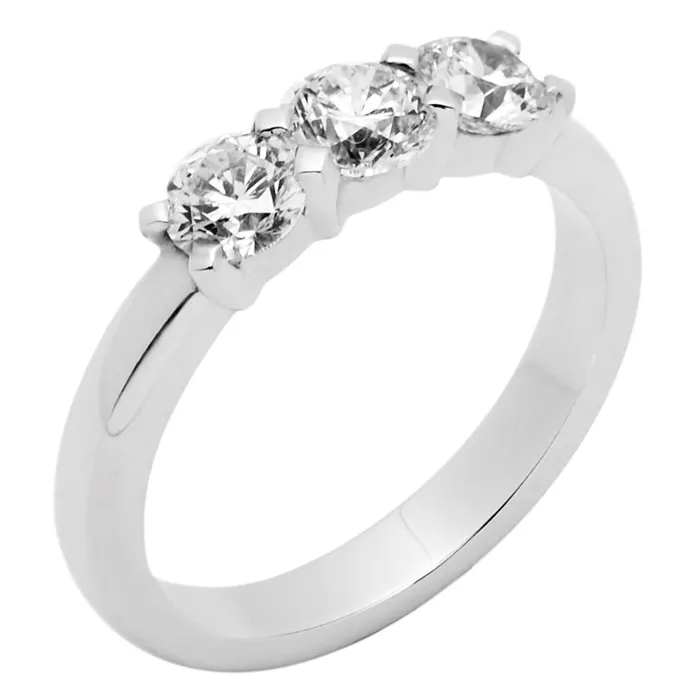 GB 3 Stone Round Cut 225 Ct Natural Earth Mined Diamonds Wedding Ring White Gold 14K Rings GB 3 Stone Round Cut 225 Ct Natural Earth Mined Diamonds Wedding Ring White Gold 14K Rings