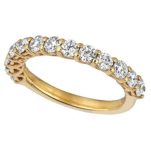 GB Rings Sparkling 130 Carat Round Natural Earth Mined Diamond Eternity Band Yellow Gold 14K GB Rings Sparkling 130 Carat Round Natural Earth Mined Diamond Eternity Band Yellow Gold 14K
