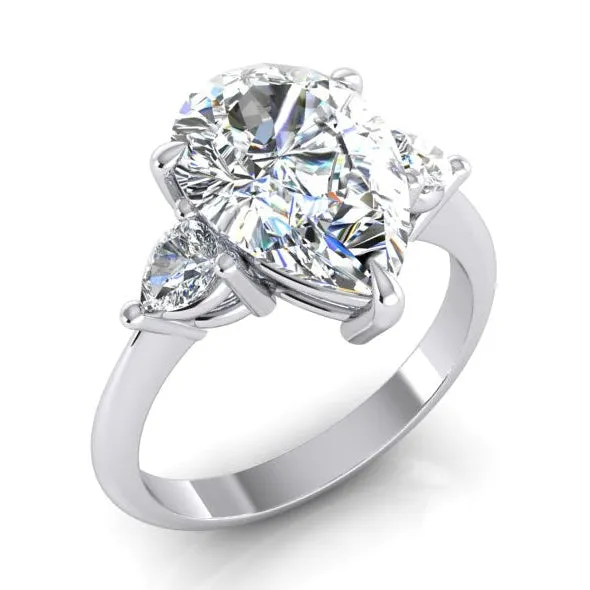 HarryChadEntcom Rings 3 Stone Pear Engagement Ring 330 Ct White Gold 14K Earth Mined Diamond HarryChadEntcom Rings 3 Stone Pear Engagement Ring 330 Ct White Gold 14K Earth Mined Diamond