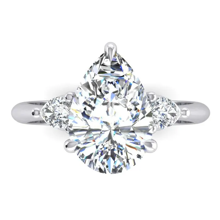 HarryChadEntcom Rings 3 Stone Pear Engagement Ring 330 Ct White Gold 14K Earth Mined Diamond HarryChadEntcom Rings 3 Stone Pear Engagement Ring 330 Ct White Gold 14K Earth Mined Diamond