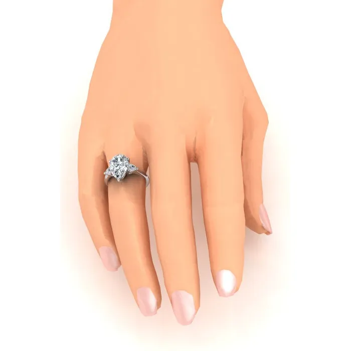 HarryChadEntcom Rings 3 Stone Pear Engagement Ring 330 Ct White Gold 14K Earth Mined Diamond HarryChadEntcom Rings 3 Stone Pear Engagement Ring 330 Ct White Gold 14K Earth Mined Diamond