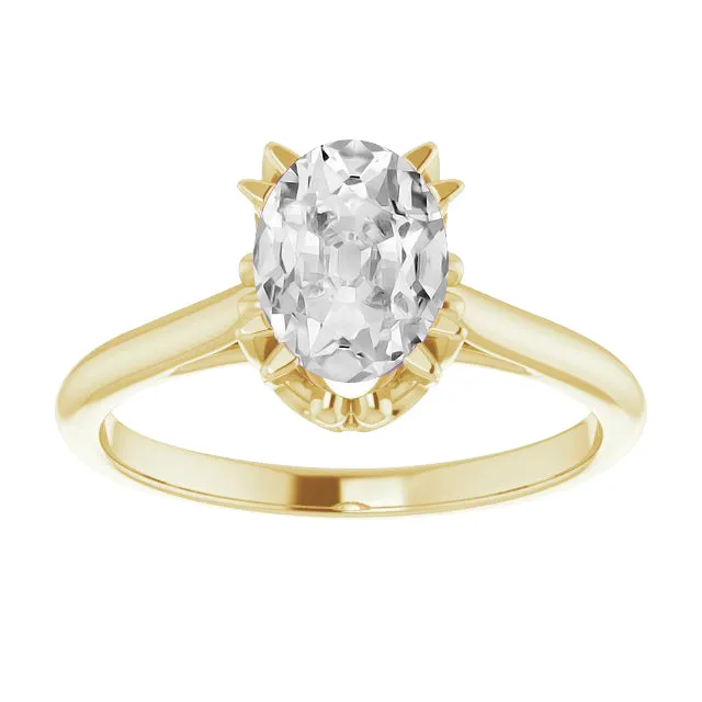 HarryChadEntcom Rings Oval Genuine Diamond Old Mine Cut Solitaire Yellow Gold Ring 4 Carats HarryChadEntcom Rings Oval Genuine Diamond Old Mine Cut Solitaire Yellow Gold Ring 4 Carats