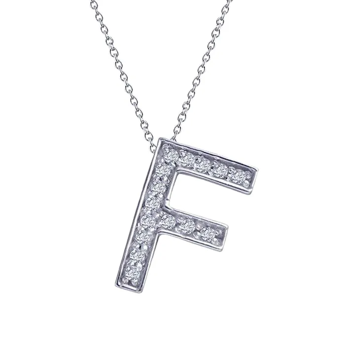 Necklaces GB Initial F Pendant Necklace 15 Carats Round Real Natural Earth Mined Diamonds White Gold 14K Necklaces GB Initial F Pendant Necklace 15 Carats Round Real Natural Earth Mined Diamonds White Gold 14K