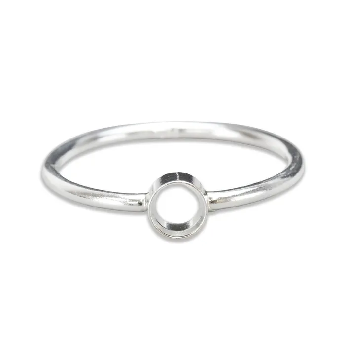 Sterling Silver 4mm Bezel Stacking Ring SIZE 5 KS Rings