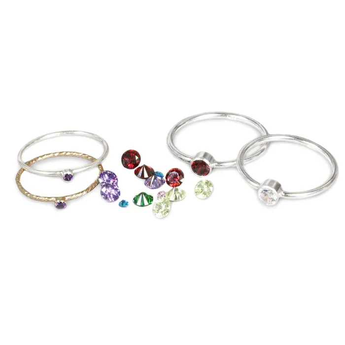 Sterling Silver 4mm Bezel Stacking Ring SIZE 5 KS Rings
