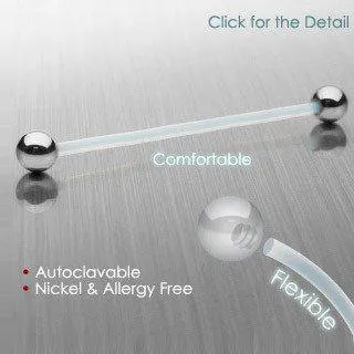 14g Bioflex Barbell Retainer w Stainless Balls Tulsa Body Jewelry Bracelets