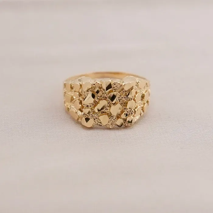 AB and J jewelry 14k Gold Nugget Mens Ring R6014 Rings