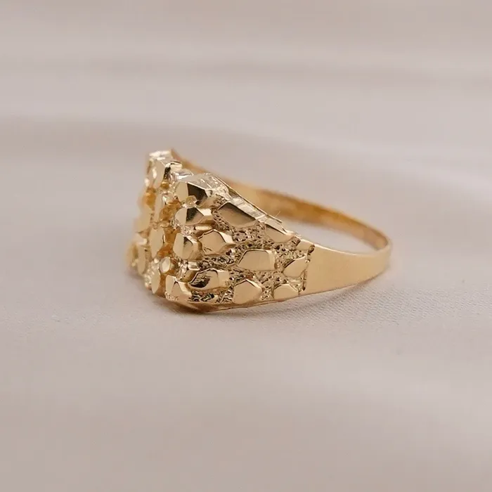 AB and J jewelry 14k Gold Nugget Mens Ring R6014 Rings