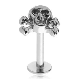 Bracelets Tulsa Body Jewelry 16g Skull Crossbones Stainless Labret