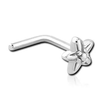 Flower Stainless LBend Nose Stud Tulsa Body Jewelry Earrings