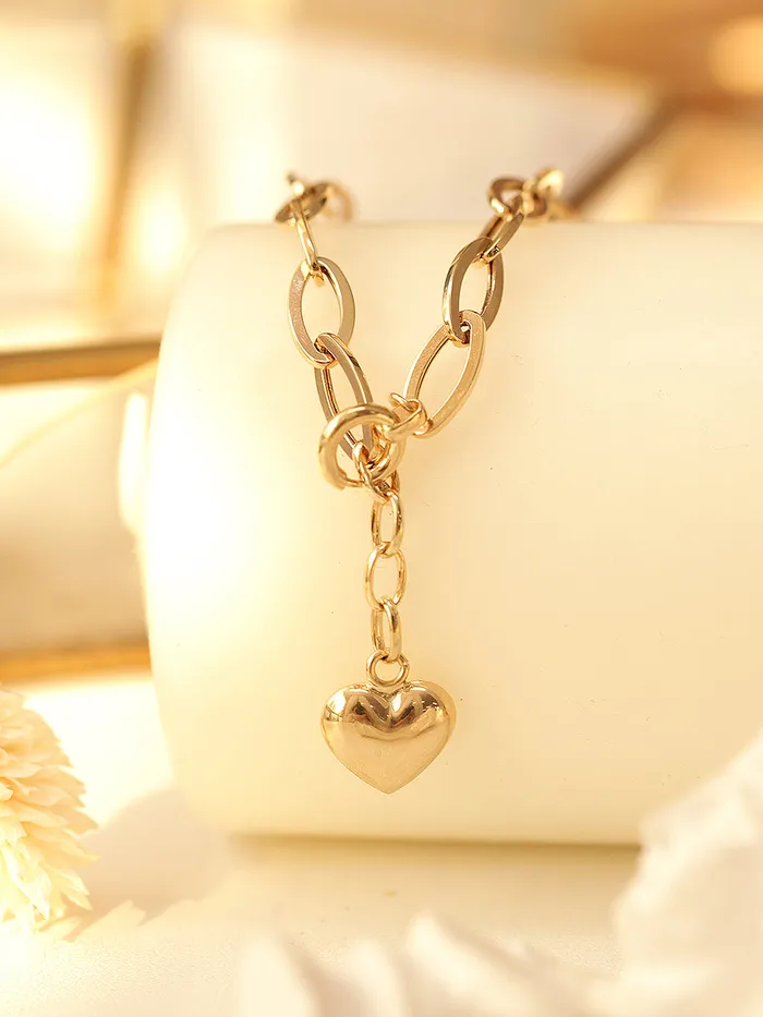 MinimalBijoux Bracelets 14K Gold Heart Round Chain Bracelet