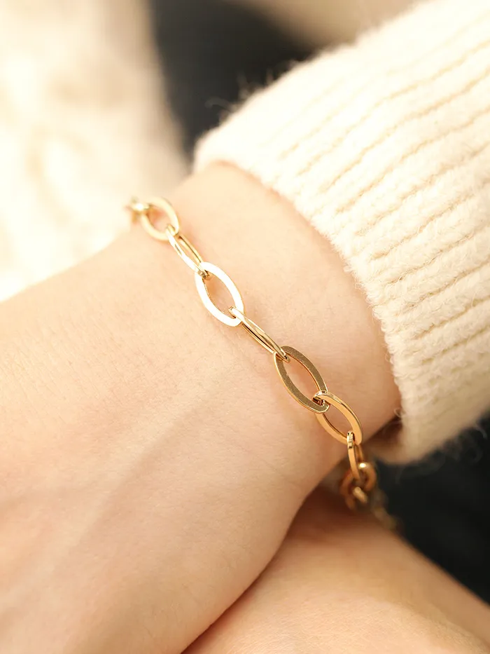 MinimalBijoux Bracelets 14K Gold Heart Round Chain Bracelet
