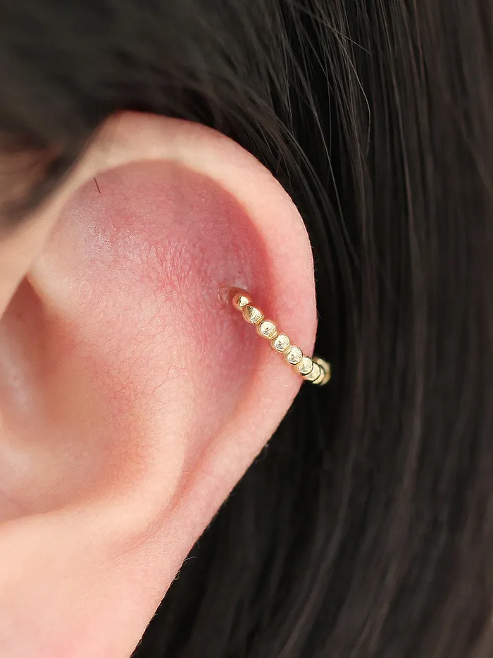 MinimalBijoux Earrings 14K Gold Bubble Ball Hoop Earring