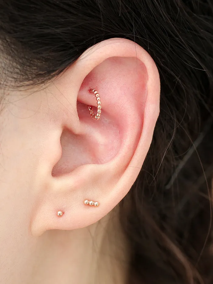 MinimalBijoux Earrings 14K Gold Bubble Ball Hoop Earring