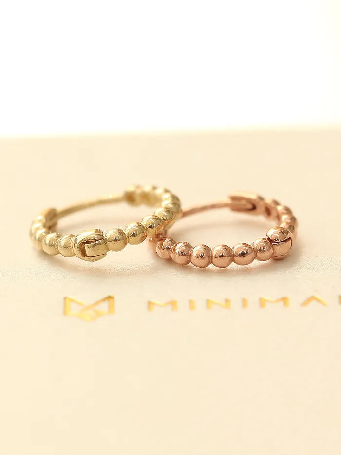 MinimalBijoux Earrings 14K Gold Bubble Ball Hoop Earring