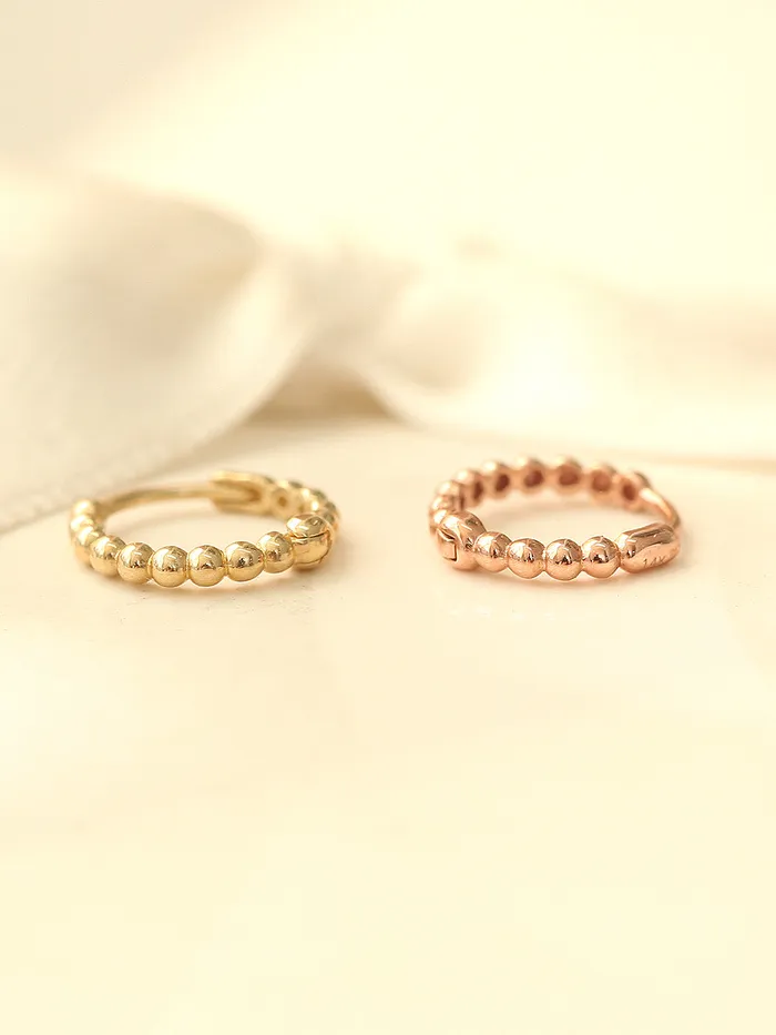 MinimalBijoux Earrings 14K Gold Bubble Ball Hoop Earring