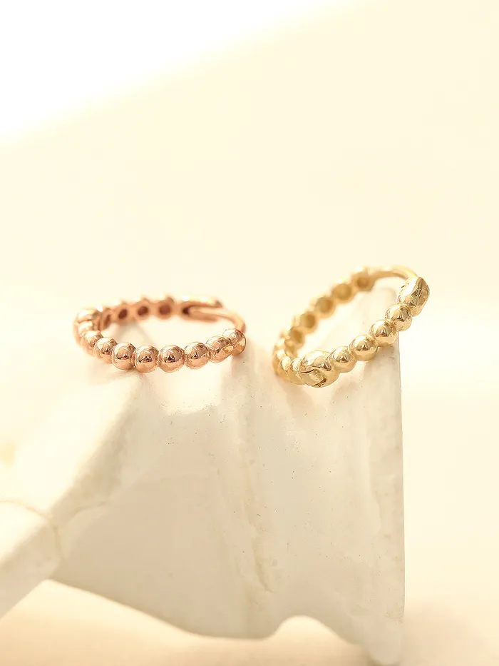 MinimalBijoux Earrings 14K Gold Bubble Ball Hoop Earring