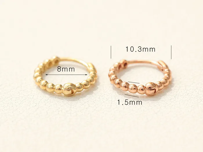 MinimalBijoux Earrings 14K Gold Bubble Ball Hoop Earring