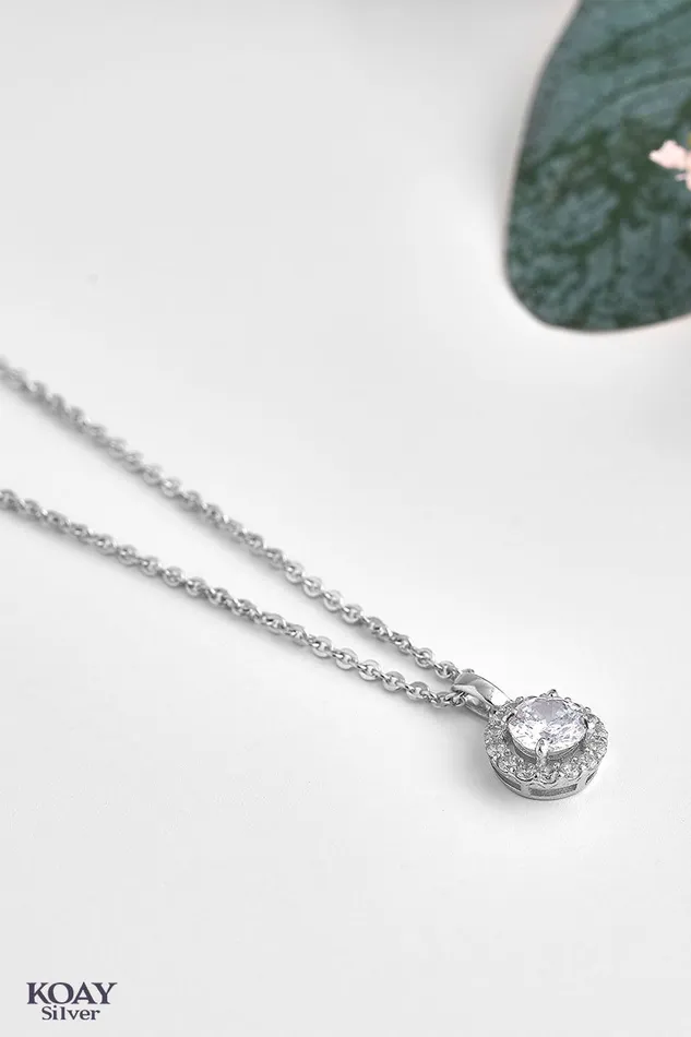 Necklaces KOAY Silver Store Zircons 06 Necklace