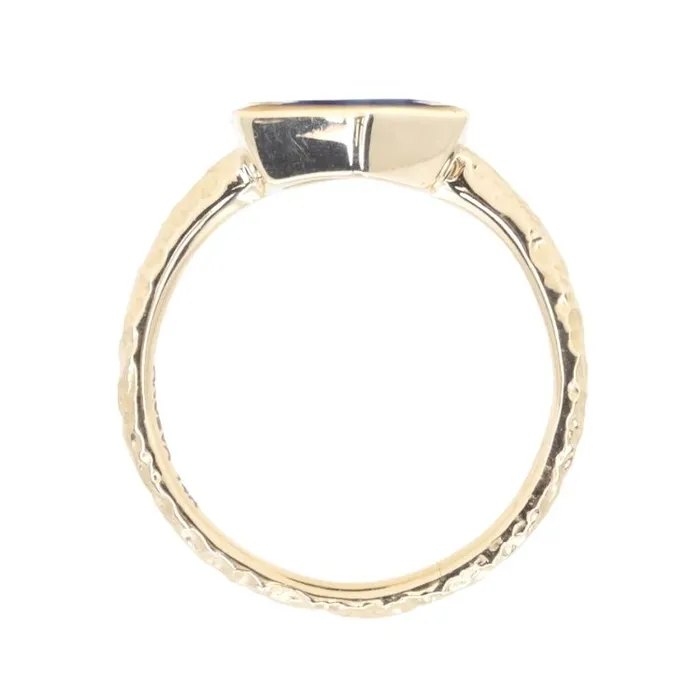 Rings Reserved 198ct Indigo Blue Geo Slice Sapphire Evergreen Low Profile Bezel Solitaire Ring in 14k Yellow Gold Discovery Gems