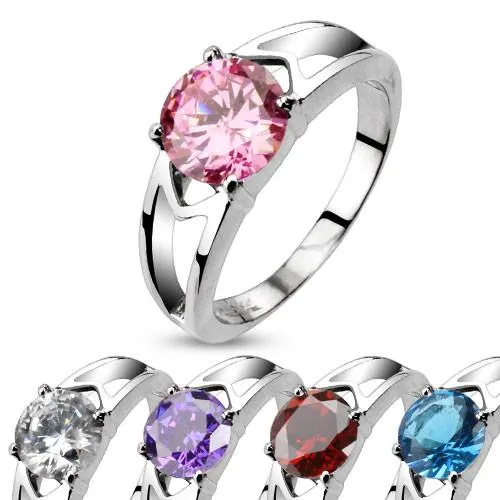 Rings Tulsa Body Jewelry Stainless CZ Prongset Hollow Ring